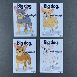 Funny Chihuahua Dog Magnet, Handmade Pet Portrait Art Gift 2x3"
